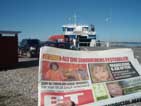 Just arrived at Avernako island - see jesper and leifs cars - and news papers date