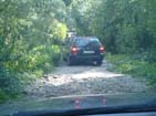 Road gets a little better, almost there.