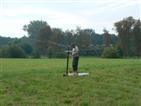 Setting up the antenna.