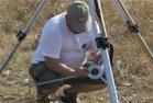 Setting up the antenna.