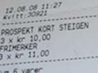 Steigen city shop receipt.