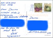 postcard back