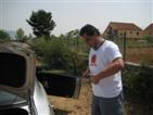Setting up the antenna.
