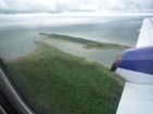 Flying over Saaremaa on approach to the island.