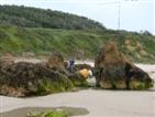 The rock at low tide.