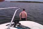 Tom 109 dragging the boat as close to shore as possible...