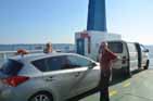 On the Ferry, Karsten and Tom - with Fejoe island in the background